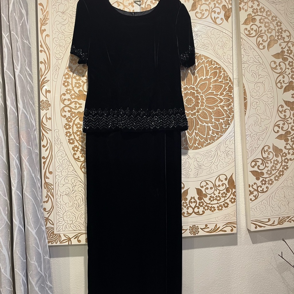 Elegant Black Dress with Silver Accents